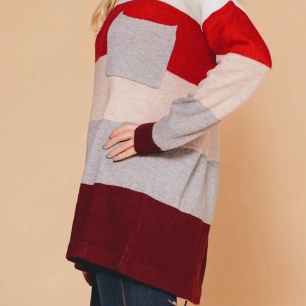 NWT Active USA Oversized Color-block Flattering Sweater - Picture 4 of 8